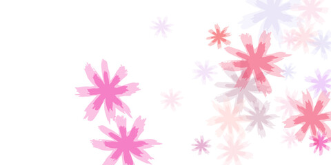 Falling cherry blooming flower parts vector..
