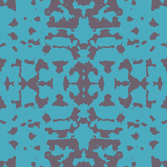 Blue and white watercolor ornament painted with watercolor on paper.