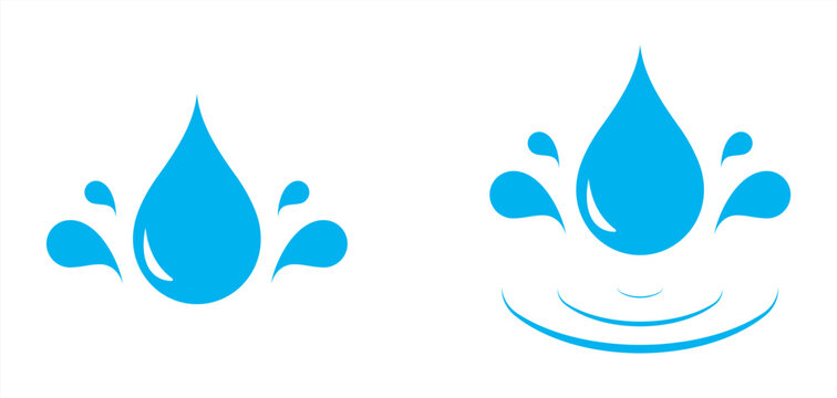 water icon. vector blue simple icon of water