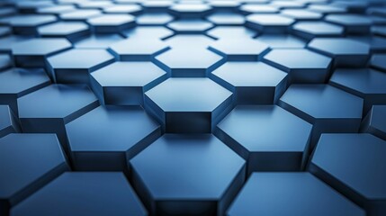 Abstract geometric background of blue hexagonal shapes.