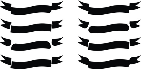 Obraz premium Set of vintage ribbon. Abstract vintage frame, banner and logo element, ribbon collection, retro labels vector illustration. Ribbon