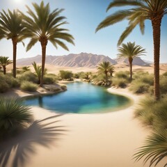 Lonely desert oasis
