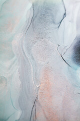 Abstract Silver and Grey Ink Swirls