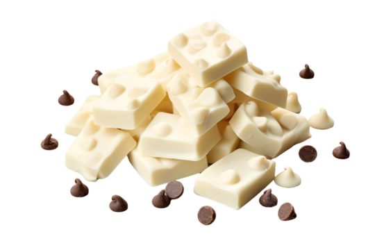 The Milky Way: A Heavenly Cascade of White Chocolate Delights on White or PNG Transparent Background.