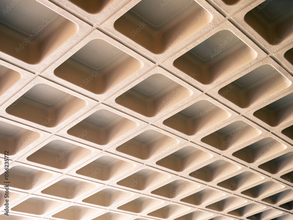 Poster Square Pattern Geometric wall ceiling Minimal Retro design Architecture details 
