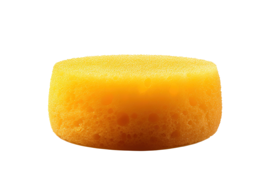 Sunshine Sponge Floating on White or PNG Transparent Background.
