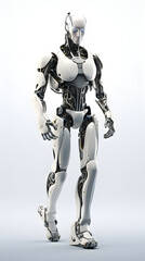 Sleek Android Robot Displaying Advanced Programming and Artificial Intelligence Concepts