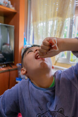 boy eating iberian ham