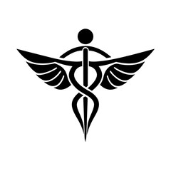 Silhouette of a physiotherapy icon vector illustration 