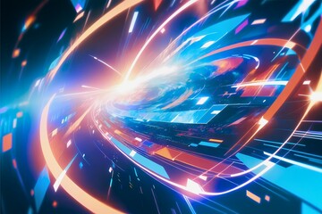 カラフルでSFチックな抽象テックの背景画像