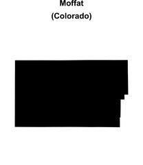 Fototapeta premium Moffat County (Colorado) blank outline map