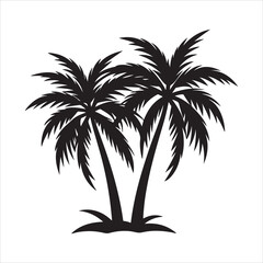 Palm Trees silhouette design vector art AI generated 