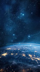 Fototapeta premium Nighttime view of Earth from space