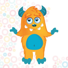 Cute monster. Beautiful monster. Cartoon hero.