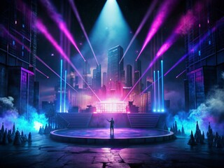 Neon City Stage - Futuristic Performance Setting