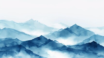 Obraz premium Watercolor montain background