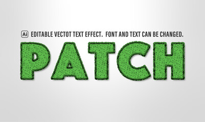realistic patch text effect. editable vector art.