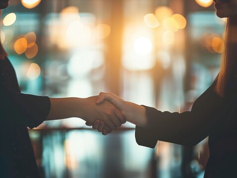 Gesch&auml;ftlicher Handschlag im B&uuml;ro