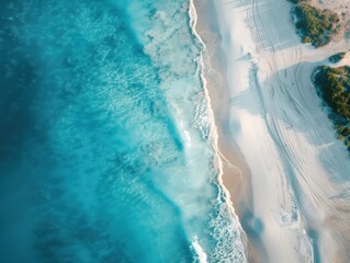 Luftaufnahme von Wellen am Strand