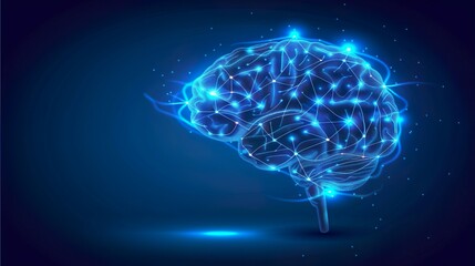  Futuristic Neural Network Digital Brain Concept Glowing Connections Technology