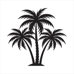 Obraz premium Palm Trees silhouette design vector art AI generated 