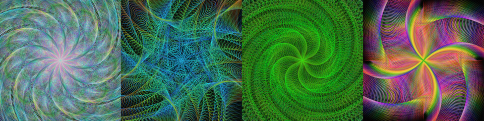 Spiral digital art design background collection