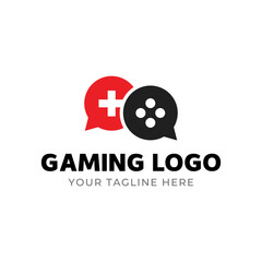 Game console and video games stick logo design template