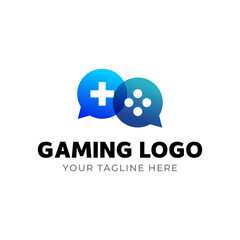 Game console and video games stick logo design template