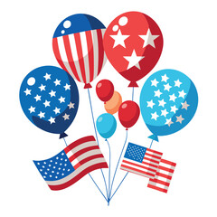 Fourth of July balloons featuring American flags 