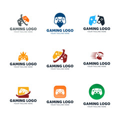 Set of Game console and video games stick logo design template © arum