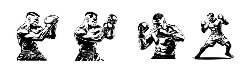 illustration of fighter boxing character