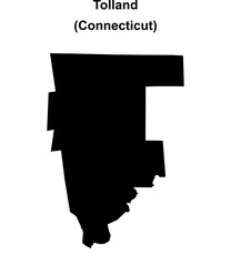Obraz premium Tolland County (Connecticut) blank outline map