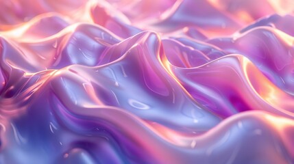 Obraz premium Abstract 3D render of purple, pink and blue liquid waves, like a flowing colorful background. Concept of surreal, abstract and modern art.