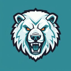 Obraz premium Angry Polar Bear Head Mascot Logo. Perfect for sports team branding, apparel design, or wildlife conservation.