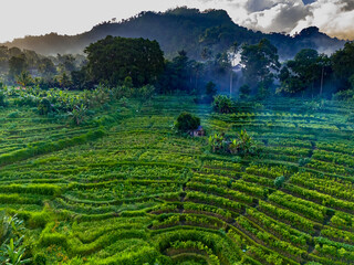 Landscape of Sidemen, in Karangasem Regency, Bali, Indonesia