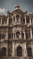 Fototapeta premium Collection of Ancient city or old city Building in the old city isolated on a transparent background