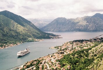 view of the Kotor bay in Montenegro