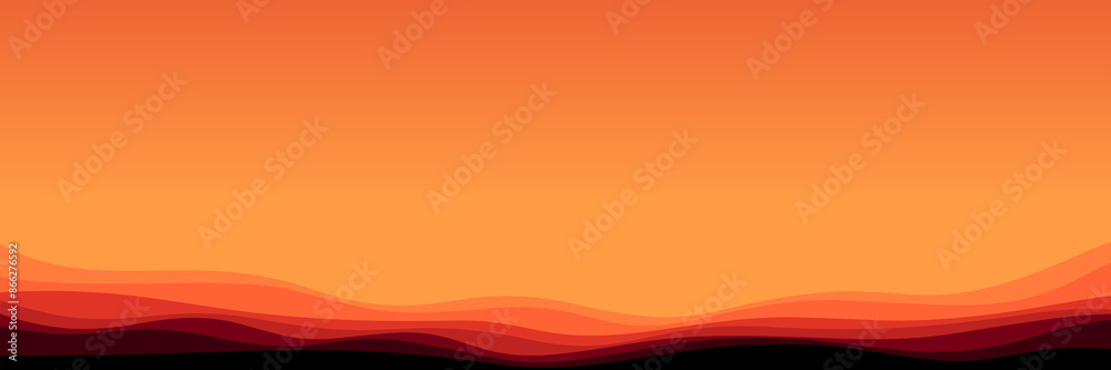 Poster minimalist orange wave gradient illustration vector design good for wallpaper, backdrop, background, web banner, and advertising