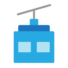 Ski Lift Vector Flat Icon Design