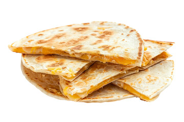 Fototapeta premium A plate of tortillas with cheese on top