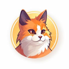 Fototapeta premium Cute Orange Cat Illustration. Adorable Ginger Cat Portrait