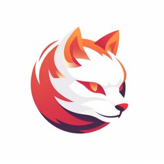 Fiery Fox Logo.  Modern, abstract design ideal for gaming, esports, and technology brands