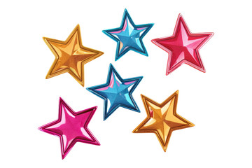 Obraz premium Cartoon style stars isolated on transparent background