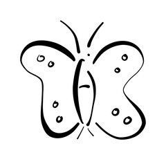 Illustration hand drawn, Minimal Butterfly lines for art work, logo, outline.