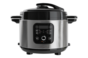 Electric multi cooker isolated on transparent background