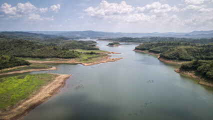 The aerial view of Dong Nai River in Vietnam