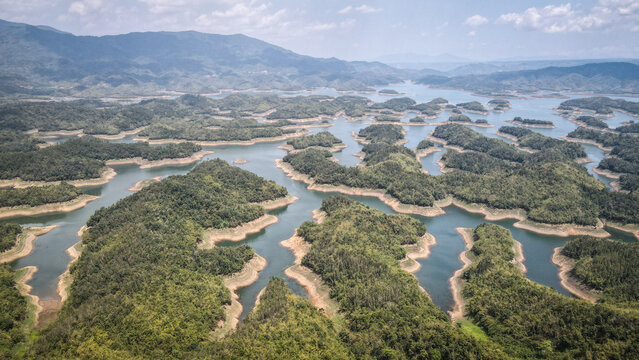 The aerial view of Dong Nai River in Vietnam