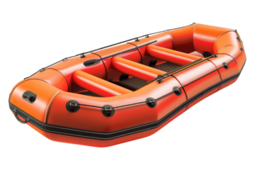Emergency raft isolated on transparent background