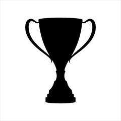 Trophy cup silhouette isolated on white background. Trophy cup icon vector illustration design.
