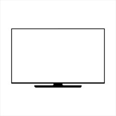 Naklejka premium Lcd tv vector silhouette isolated on white background. Lcd tv icon illustration design.